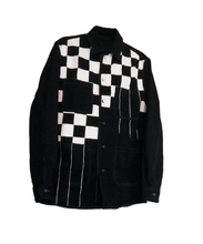 Load image into Gallery viewer, Checkered Jacket &quot;Checks In Line” // Longline Work Coat - CheapPaints
