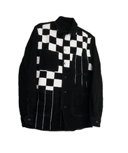 Load image into Gallery viewer, Checkered Jacket "Checks In Line” // Longline Work Coat - CheapPaints