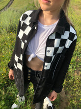 Load image into Gallery viewer, Checkered Jacket "Checks In Line” // Longline Work Coat - CheapPaints