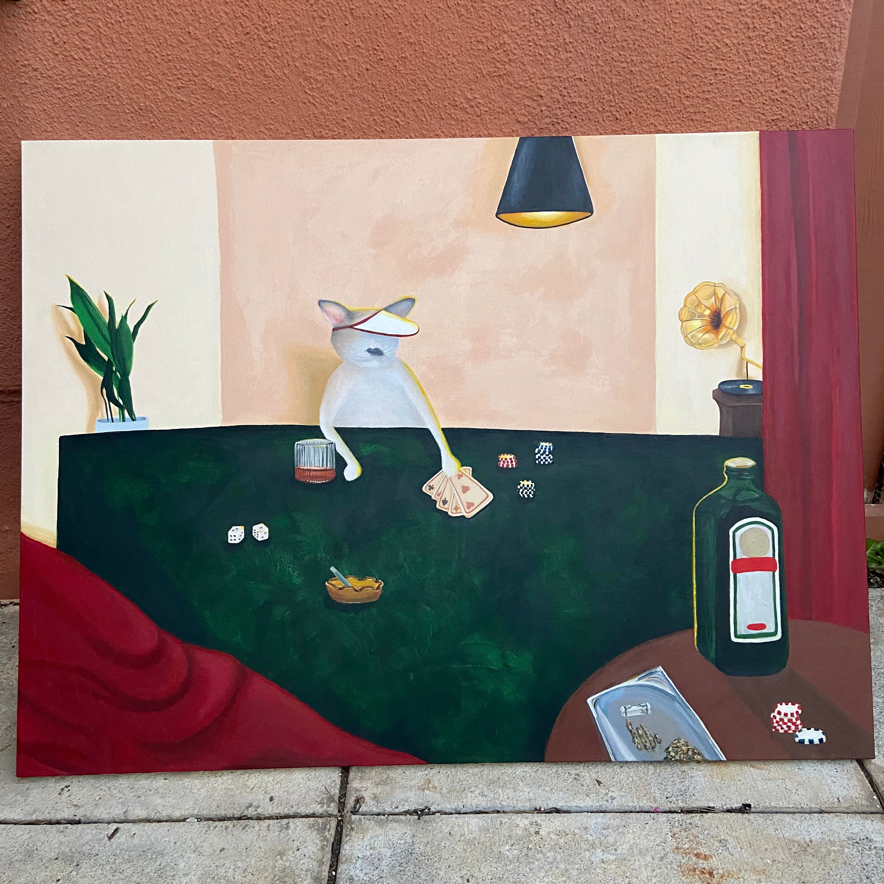 Cat Playing Poker - CheapPaints