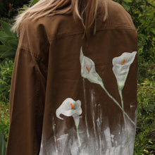 Load image into Gallery viewer, “For Hera” Painted Calla Lily Worker’s Jacket - CheapPaints

