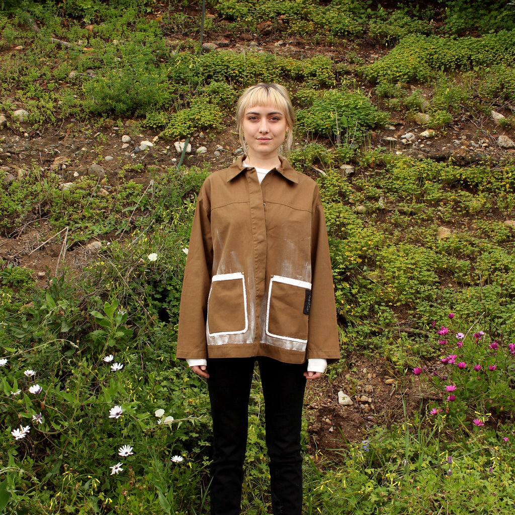 “For Hera” Painted Calla Lily Worker’s Jacket - CheapPaints