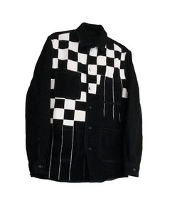 Checkered Jacket "Checks In Line” // Longline Work Coat - CheapPaints